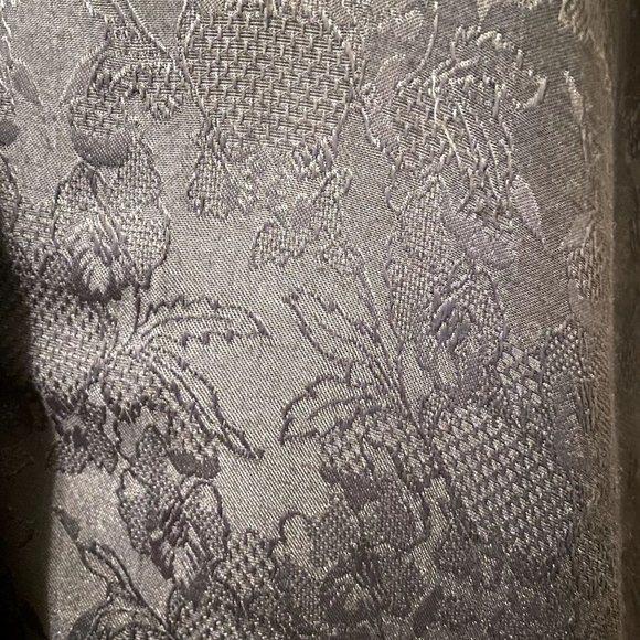 80s Vintage Signet Black Rayon Lace Print Jacquard One Button Long Sleeve Jacket - Picture 4 of 6